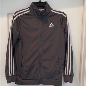 Adidas Charcoal Jacket with White Stripes